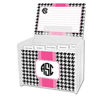 Alex Houndstooth Black Recipe Box