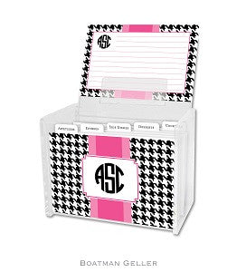 Alex Houndstooth Black Recipe Box