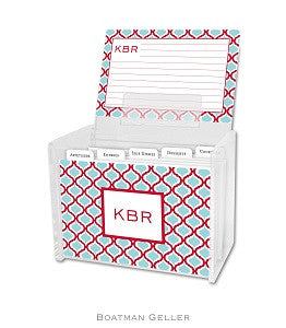 Kate Red & Teal Recipe Box