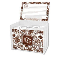 Classic Floral Brown Recipe Box