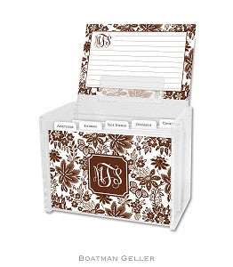 Classic Floral Brown Recipe Box