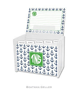 Anchors Navy Recipe Box