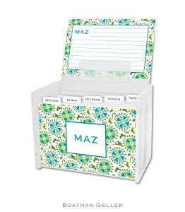 Suzani Teal Recipe Box