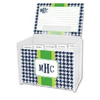 Alex Houndstooth Navy Recipe Box