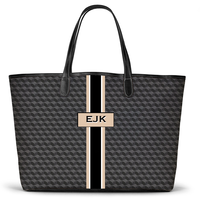 Monogrammed St Anne Diaper Bag - Black Geometric