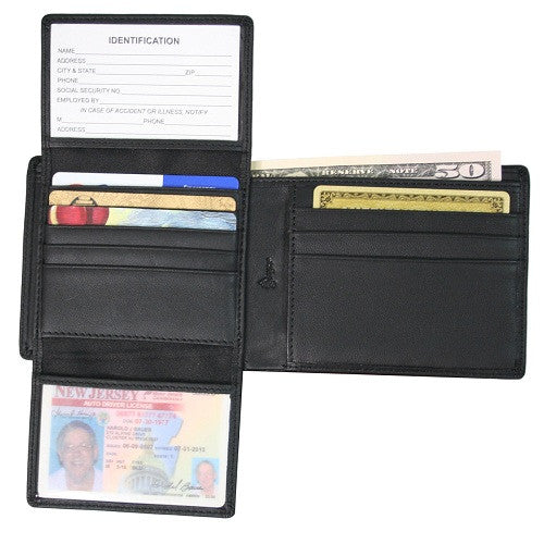 Monogrammed Leather RFID Blocking Euro Commuter Wallet