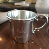 Engraved Pewter Louisiana Baby Cup