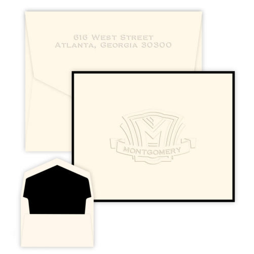 Shield  Embossed Folded Notes
