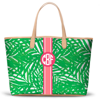 Monogrammed St Anne Diaper Bag - Palm Leaf