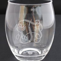 Monogrammed Acrylic Stemless Wine Glasses (Set of 4)