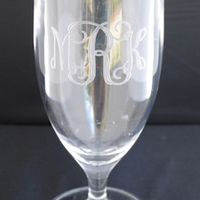 Monogrammed Acrylic Stemmed Pilsner Glass Set of 4