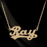Script with Tail Nameplate Necklace