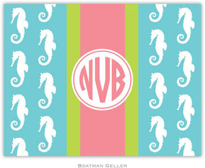 Seahorse Ribbon in Teal Foldover Note