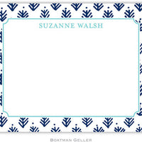 Sprig Navy Flat Notecard