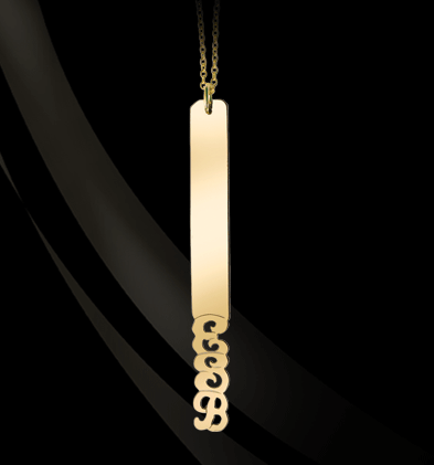 Stick Pendant with Monogram