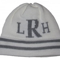 Striped Hat with Monogram Initials