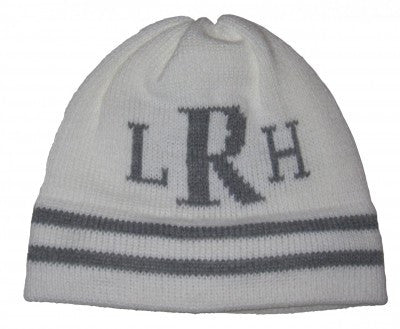 Striped Hat with Monogram Initials