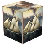 Nautical Sailboat Tissue Box Cover
