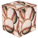 Antique Baseball Tissue Box Cover
