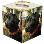 Black Lab Dog Tissue Box Cover