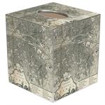 Paris Antique Map Tissue Box Cover
