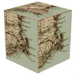 Antique Cape Cod Map Tissue Box Cover