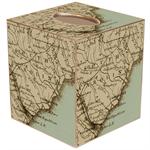 South Carolina Antique Map Tissue Box Cover
