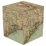 Upper Texas Coast Antique Map Tissue Box Cover