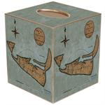 Nantucket Primitive Map Tissue Box Cover
