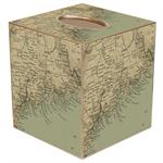 Maine Coast Antique Map Tissue Box Cover