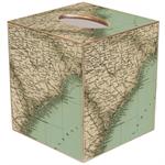 South Carolina Detail Antique Map Tissue Box Cover