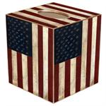 Antique American Flag Tissue Box Cover