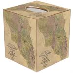 Sonoma County Antique Map Tissue Box Cover
