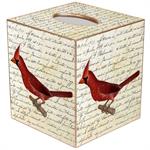 Cardinal Script Tissue Box Cover
