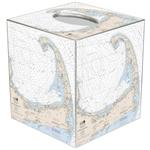 Cape Cod Nautical Chart Tissue Box Cover