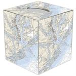 Charleston, South Carolina Nautical Chart Map Tissue Box Cover