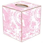 Pink Toile Tissue Box Cover
