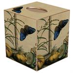 Brown & Blue Butterfly Tissue Box Cover