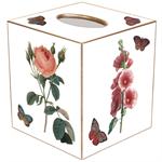 Pink Hydrangea, Rose, Hollyhock and Hyacinth Tissue Box Cover