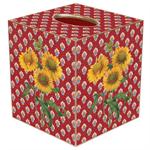 Sunflowers on Red Provencial Tissue Box Cover