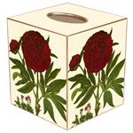 Burgandy Peony Tissue Box Cover