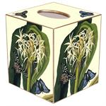 Lilies with Butterfly Tissue Box Cover
