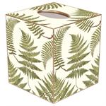 Ferns on Creme Tissue Box Cover
