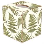Ferns on Creme Tissue Box Cover