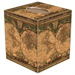 Antique World Map Tissue Box Cover
