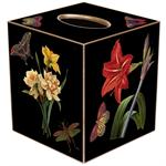 Black Rose & Iris Tissue Box Cover

