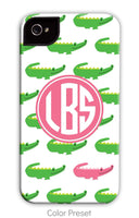 Alligator Repeat Pink Monogram Phone Case
