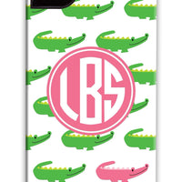Alligator Repeat Pink Monogram Phone Case