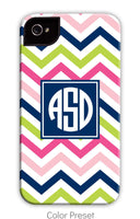 Chevron Pink, Navy & Lime Phone Case
