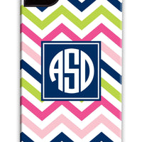 Chevron Pink, Navy & Lime Phone Case